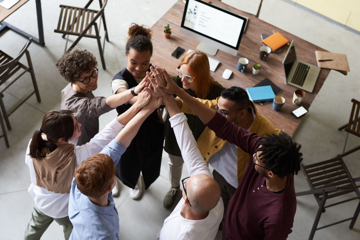 Clinicians collaborating in a group